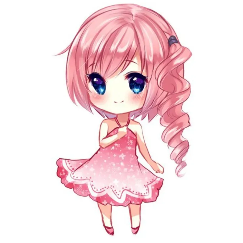 hình ảnh chibi nữ cute màu hồng 23