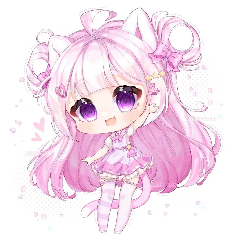 hình ảnh chibi nữ cute màu hồng 27