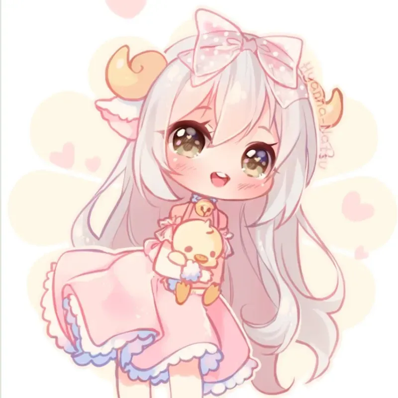 hình ảnh chibi nữ cute màu hồng 42