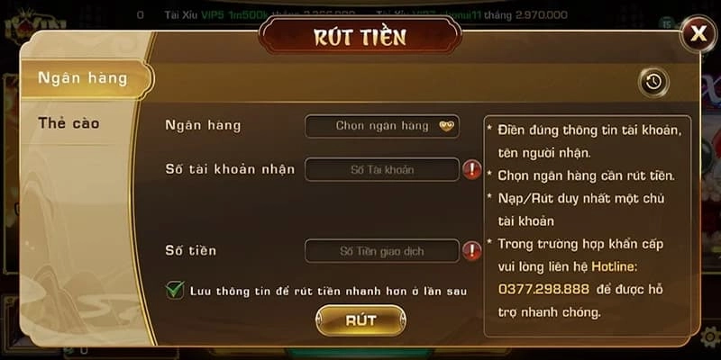 Những lưu ý quan trọng khi rút tiền tại rikvip