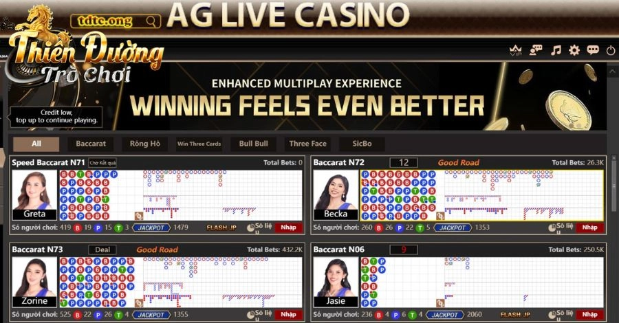 Sảnh Live Casino mang đến nhiều lựa chọn kinh điển từ sòng bài