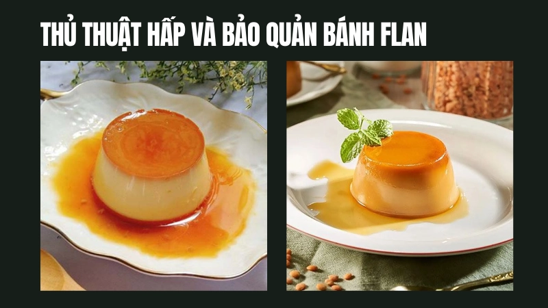 Bánh flan thành phẩm vàng óng mềm mịn không bị rỗ
