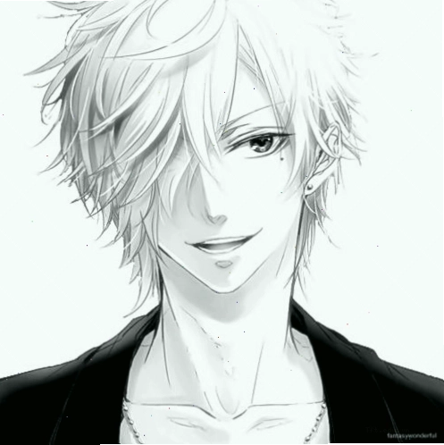 Ảnh Anime boy đen trắng đẹp trai, biểu cảm lạnh lùng