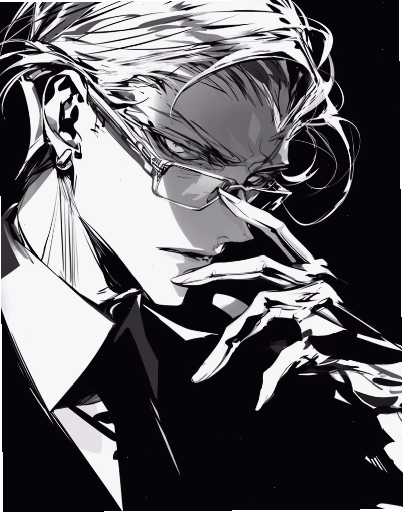 Ảnh anime boy đen trắng thể hiện sự ngầu và bí ẩn