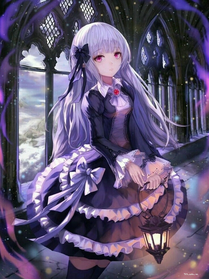 Ảnh anime nữ ngầu ăn mặc phong cách Gothic bí ẩn và lạnh lùng