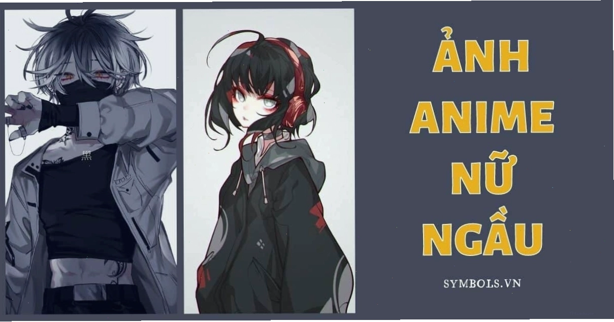 Ảnh Anime Nữ Ngầu với đôi mắt sắc lạnh, tóc đen dài che một phần khuôn mặt