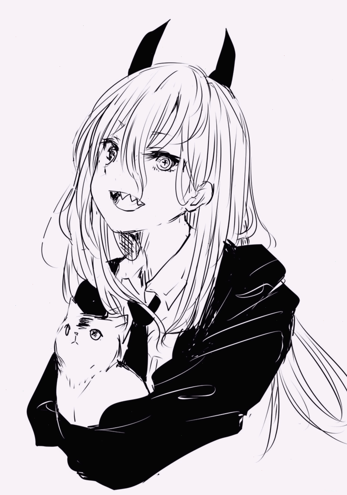 Ảnh anime nữ trắng đen ma cà rồng buồn