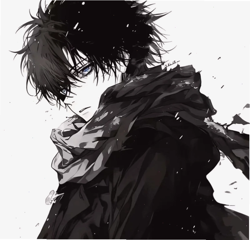 Ảnh avatar nam anime đen trắng đẹp và chất lượng