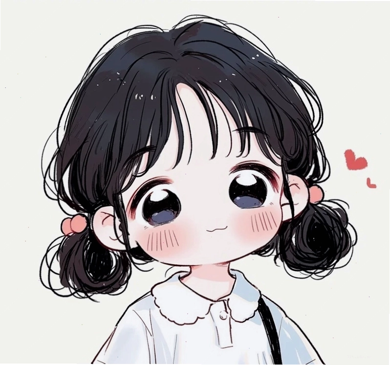 Ảnh chibi bé gái với mái tóc ngắn đáng yêu