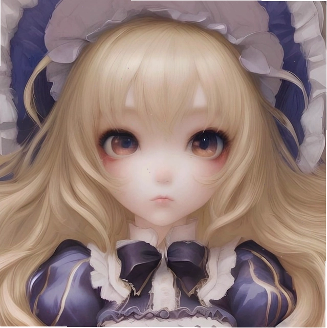 Ảnh cô gái anime phong cách Gothic với trang phục và phụ kiện đen
