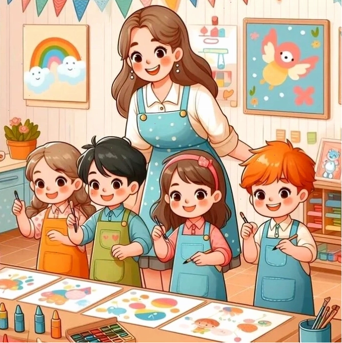 Ảnh cô giáo dạy học chibi