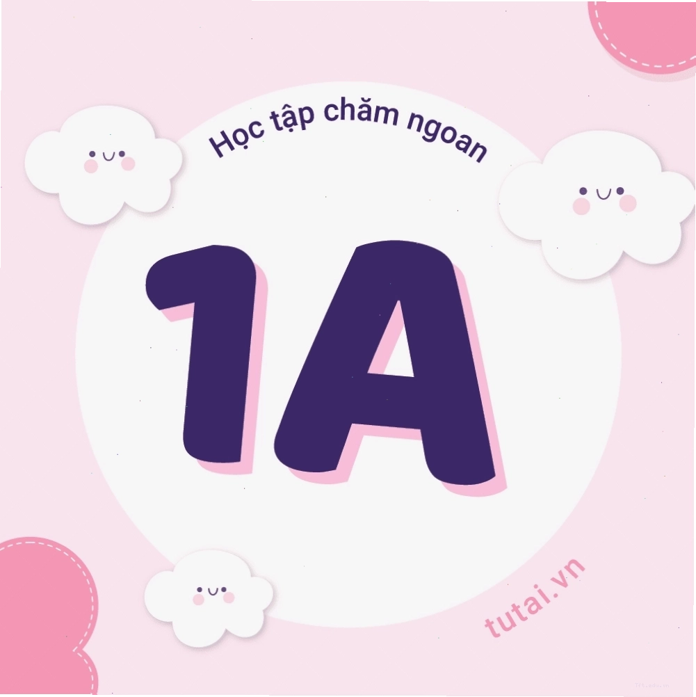 Ảnh đại diện lớp 1A với logo trường