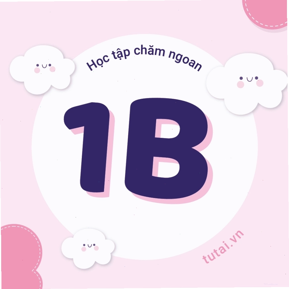 Ảnh đại diện lớp 1B với phong cách hoạt hình