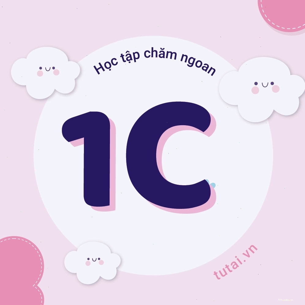 Ảnh đại diện lớp 1C với tông màu xanh dương chủ đạo