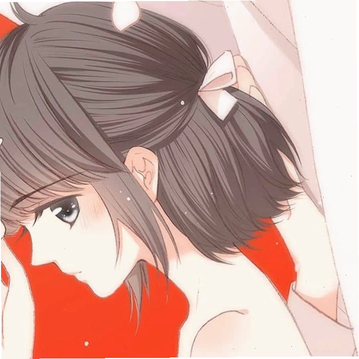 Ảnh đôi anime nam nữ cắt nhau thể hiện tình yêu lãng mạn