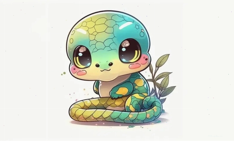 Ảnh rắn chibi cute đáng yêu để chia sẻ liền tay