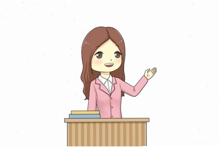 Ảnh vẽ cô giáo chibi mặc áo dài màu xanh thanh lịch