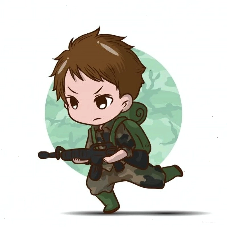 Avatar chú bộ đội chibi cá tính