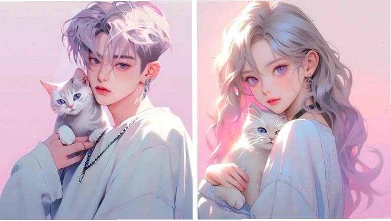 Avatar đôi anime dễ thương với phong cách nhí nhảnh
