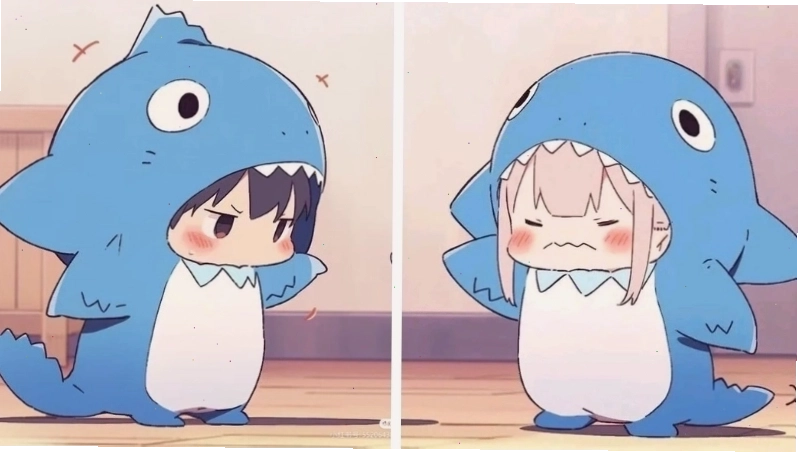 Avatar đôi anime với hiệu ứng đồ họa ấn tượng