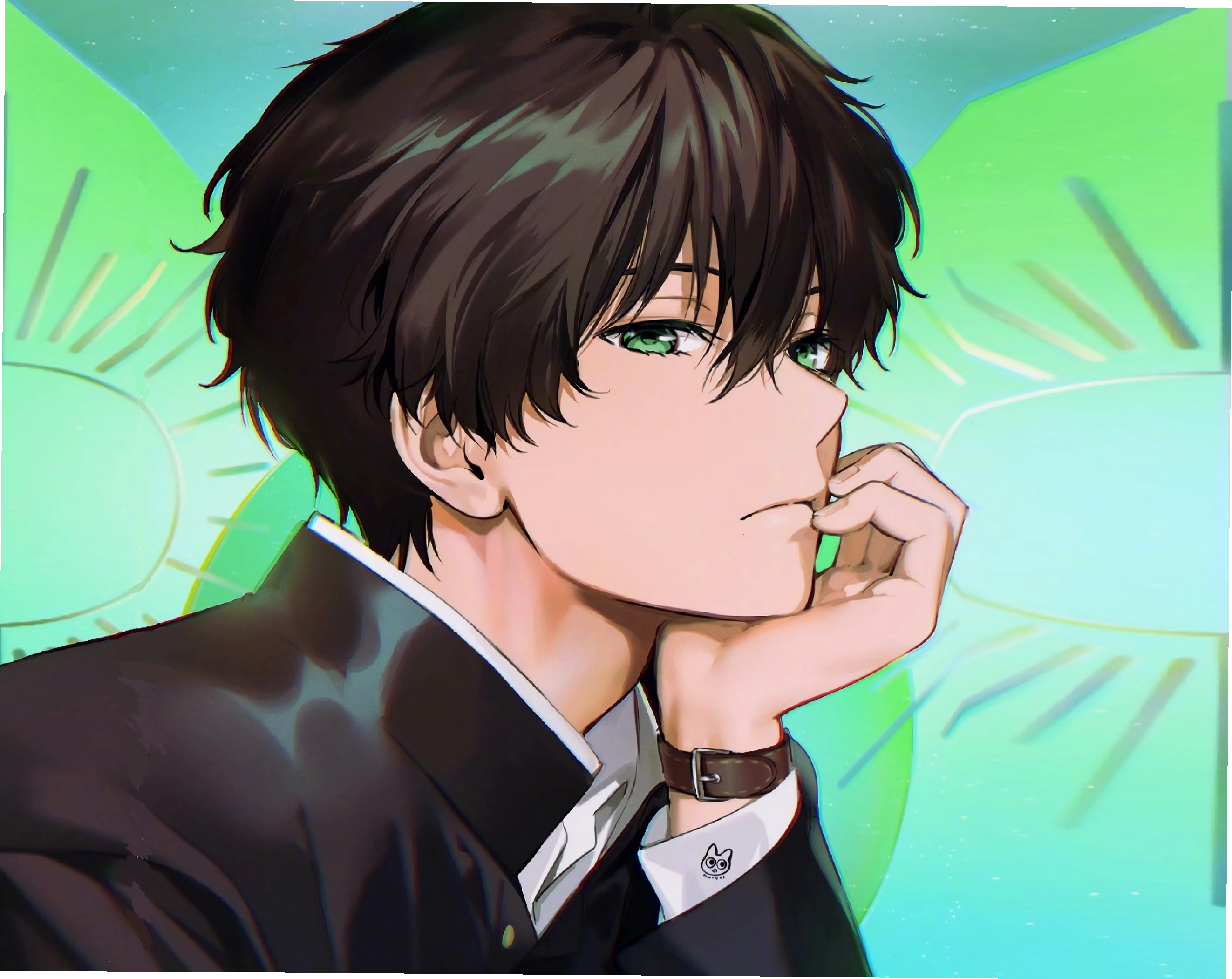 Avatar nam anime dễ thương với biểu cảm tinh nghịch
