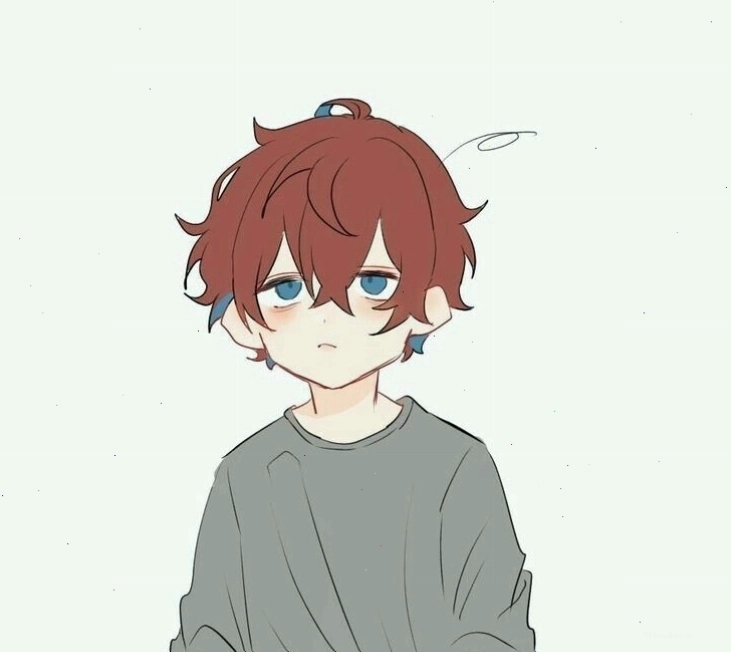 Avatar nam anime với mái tóc bạch kim và đôi mắt xanh biếc