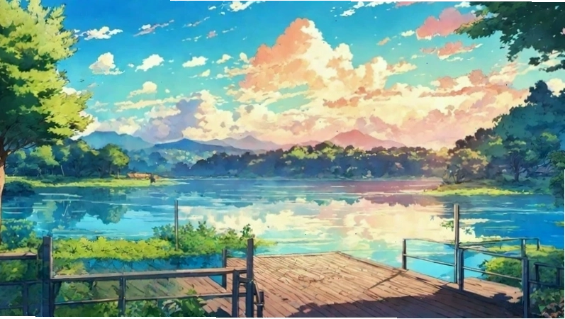 Bầu trời đêm đầy sao trong phong cảnh anime chill