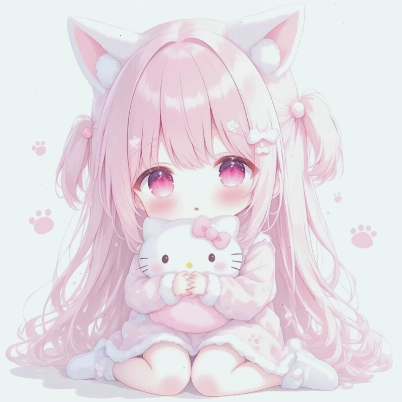 Bé gái chibi đang thưởng thức kem