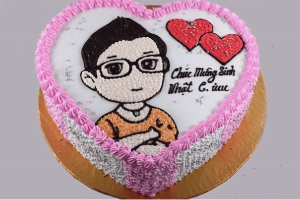 Bức ảnh chiếc bánh sinh nhật hình bạn trai dễ thương, ngọt ngào