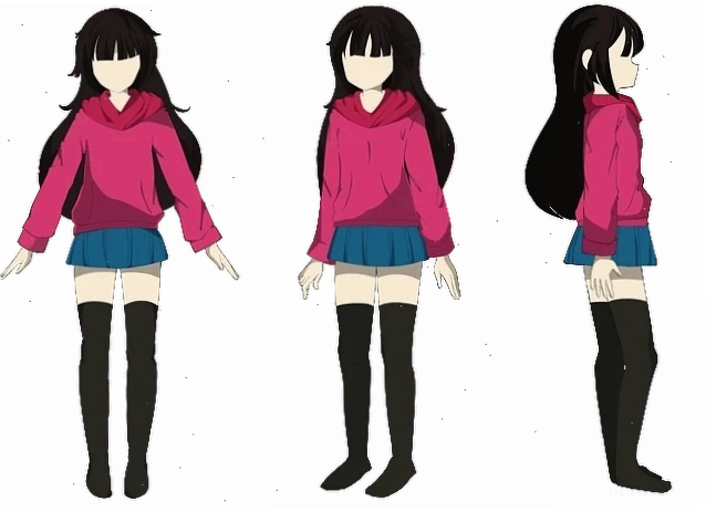 Bức vẽ anime cô gái với đôi mắt to tròn biểu cảm