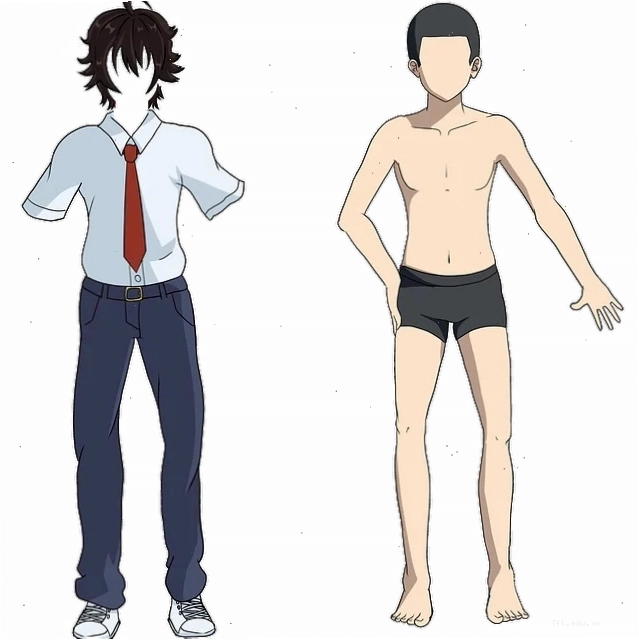 Bức vẽ anime học sinh nữ trong bộ đồng phục
