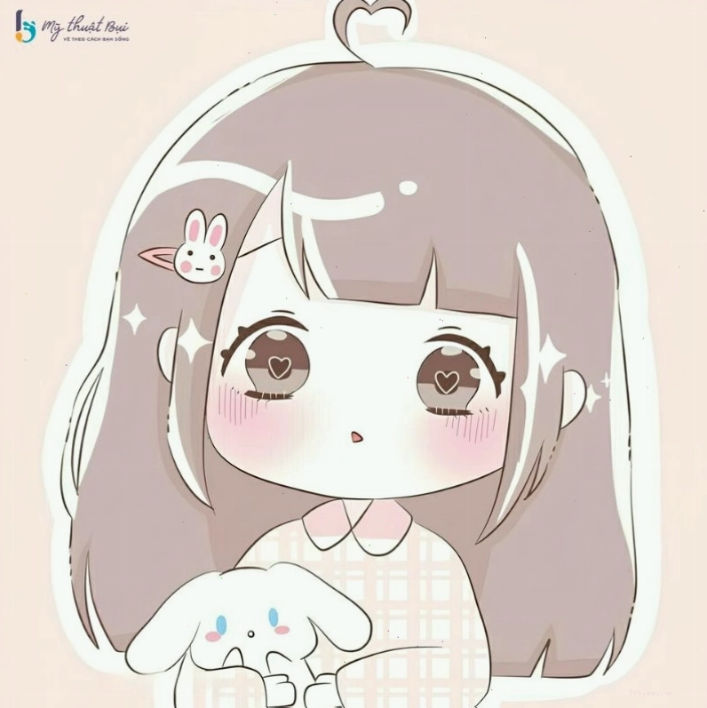 Bức vẽ cô gái Chibi với màu sắc ấn tượng