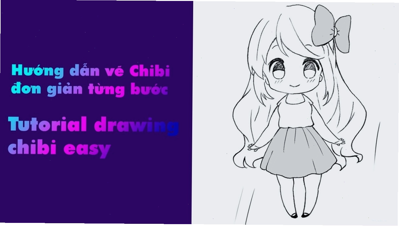 Cách vẽ dáng người chibi đứng đơn giản