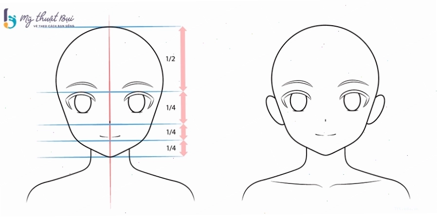 Cách vẽ mắt và lông mày cho nhân vật anime nữ