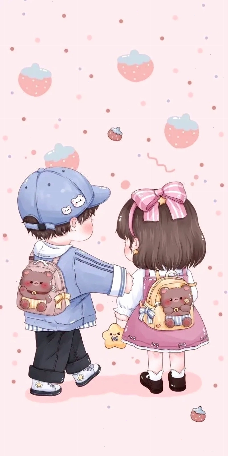 Cặp đôi chibi cute cùng nhau chơi đùa