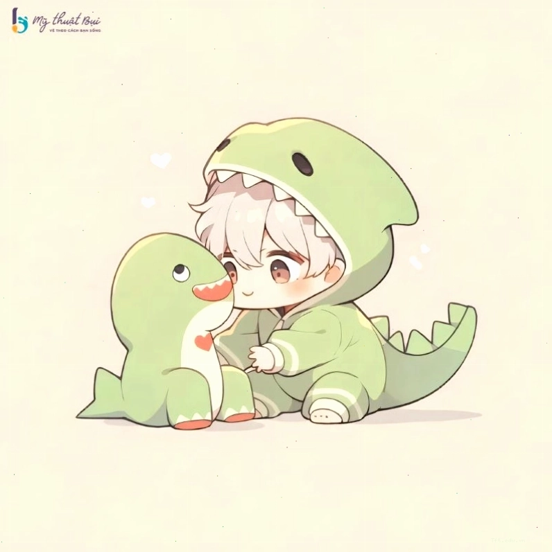 Chàng trai chibi với trang phục học sinh