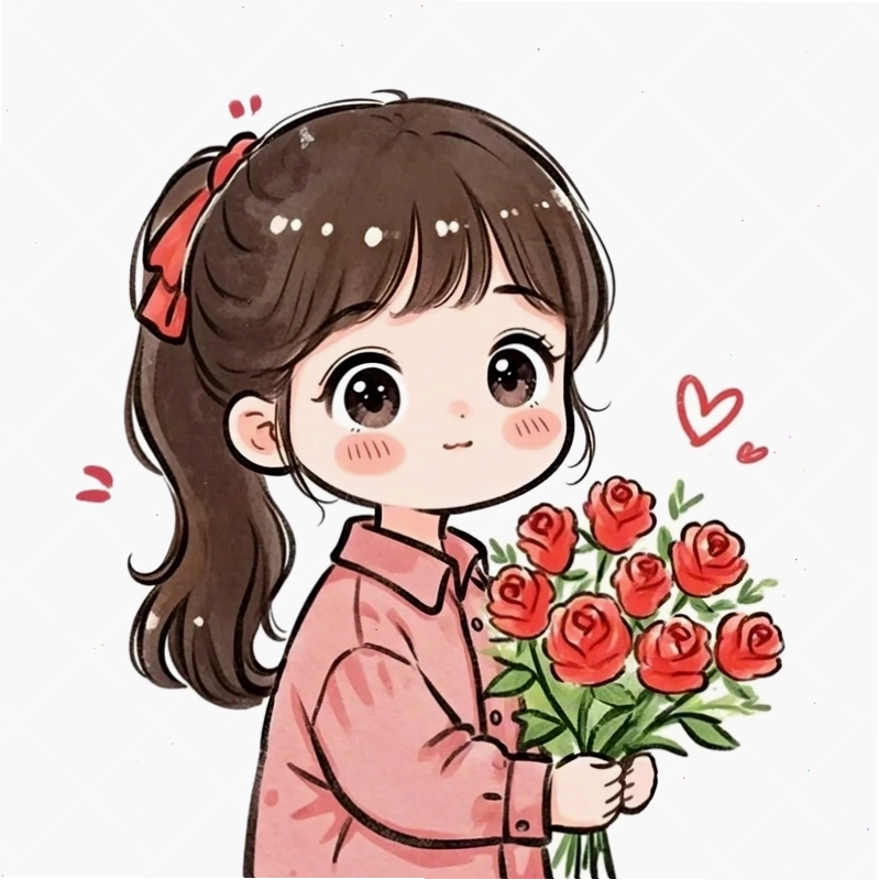 Chibi bé gái dễ thương đang chơi đồ hàng