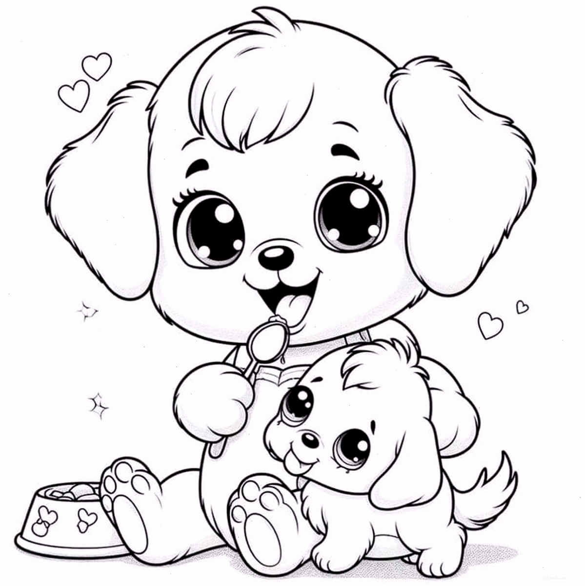 Chibi cute hình vẽ con chó đáng yêu số 4