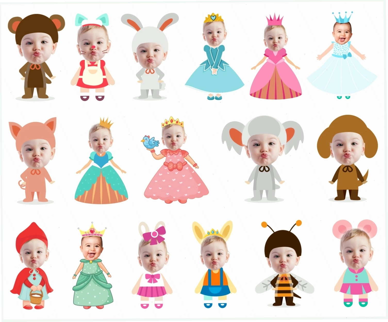 Chibi ghép hình sinh nhật bé gái