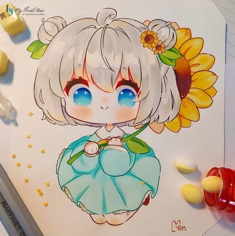 Chibi nữ đang đọc sách