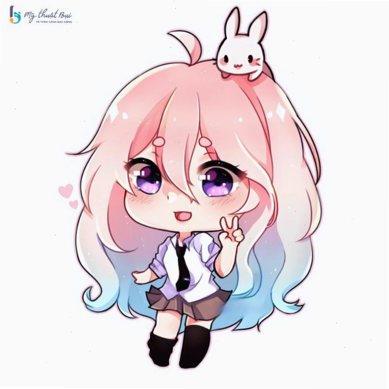 Chibi nữ đang mỉm cười dịu dàng