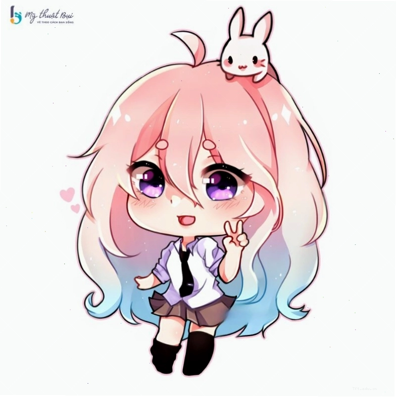 Chibi nữ dễ thương với phong cách anime