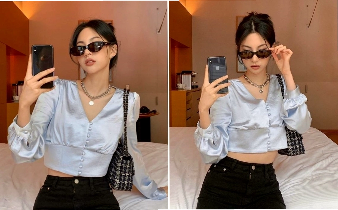 Chụp ảnh trước gương trong khách sạn với không gian sang trọng