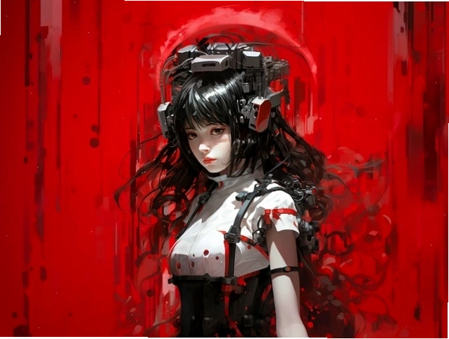 Cô gái anime với đôi mắt to tròn và biểu cảm dễ thương