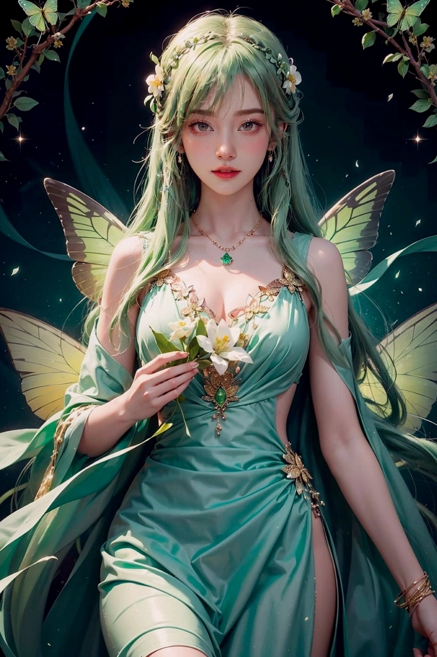 Cô gái anime với mái tóc và trang phục tông màu tím quyến rũ