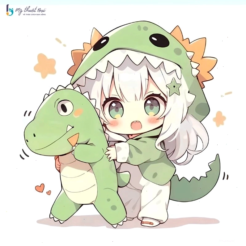 Cô gái Chibi đang đọc sách