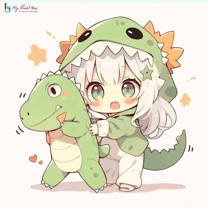 Cô gái chibi nữ với trang phục mùa hè mát mẻ