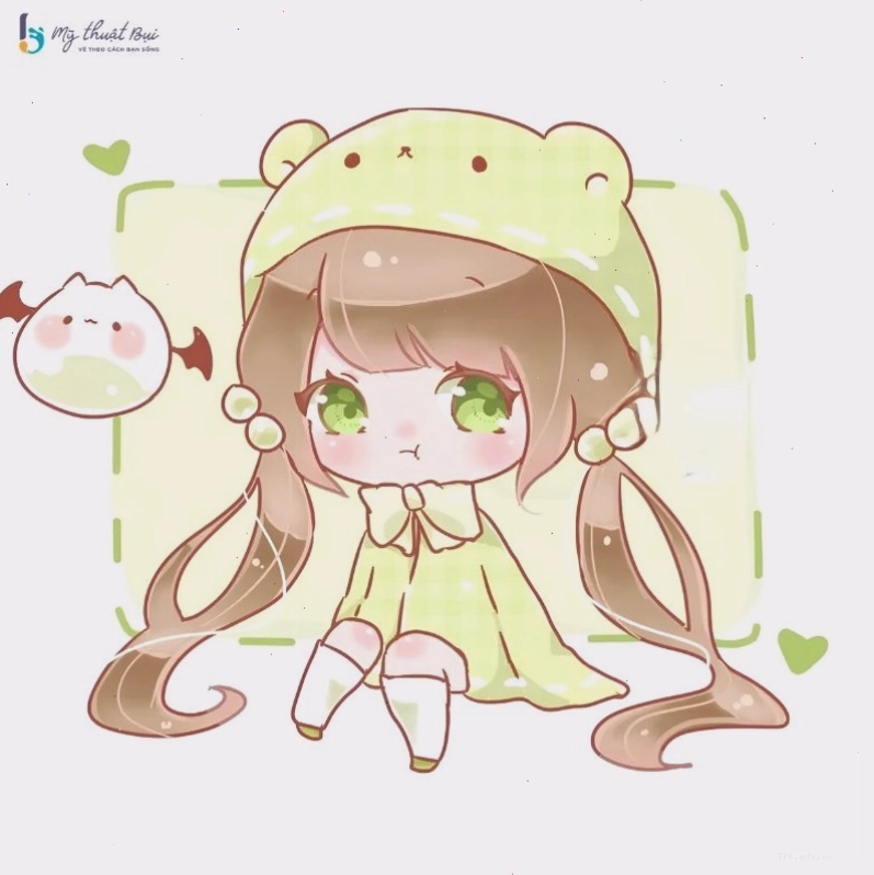 Cô gái Chibi với mái tóc hồng độc đáo