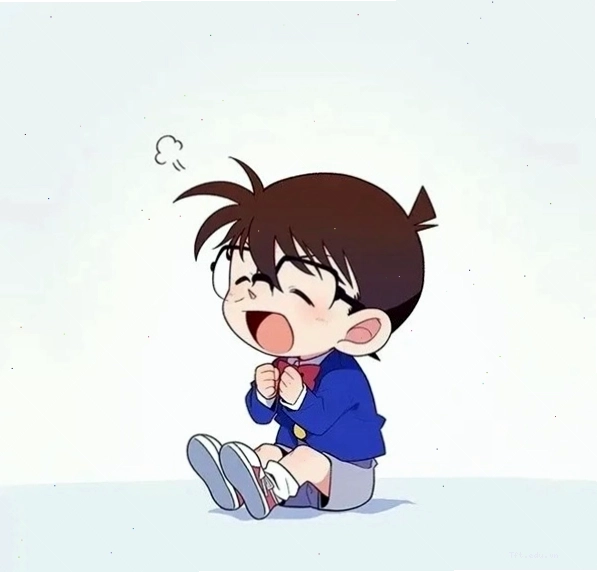 Conan chibi đang ăn kẹo