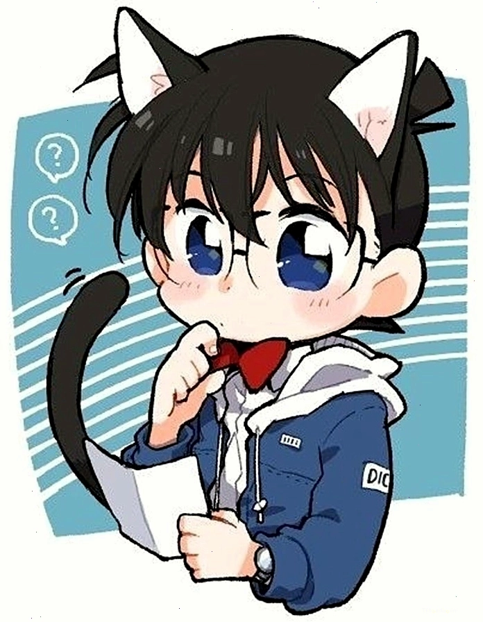 Conan chibi đang suy nghĩ